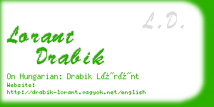 lorant drabik business card